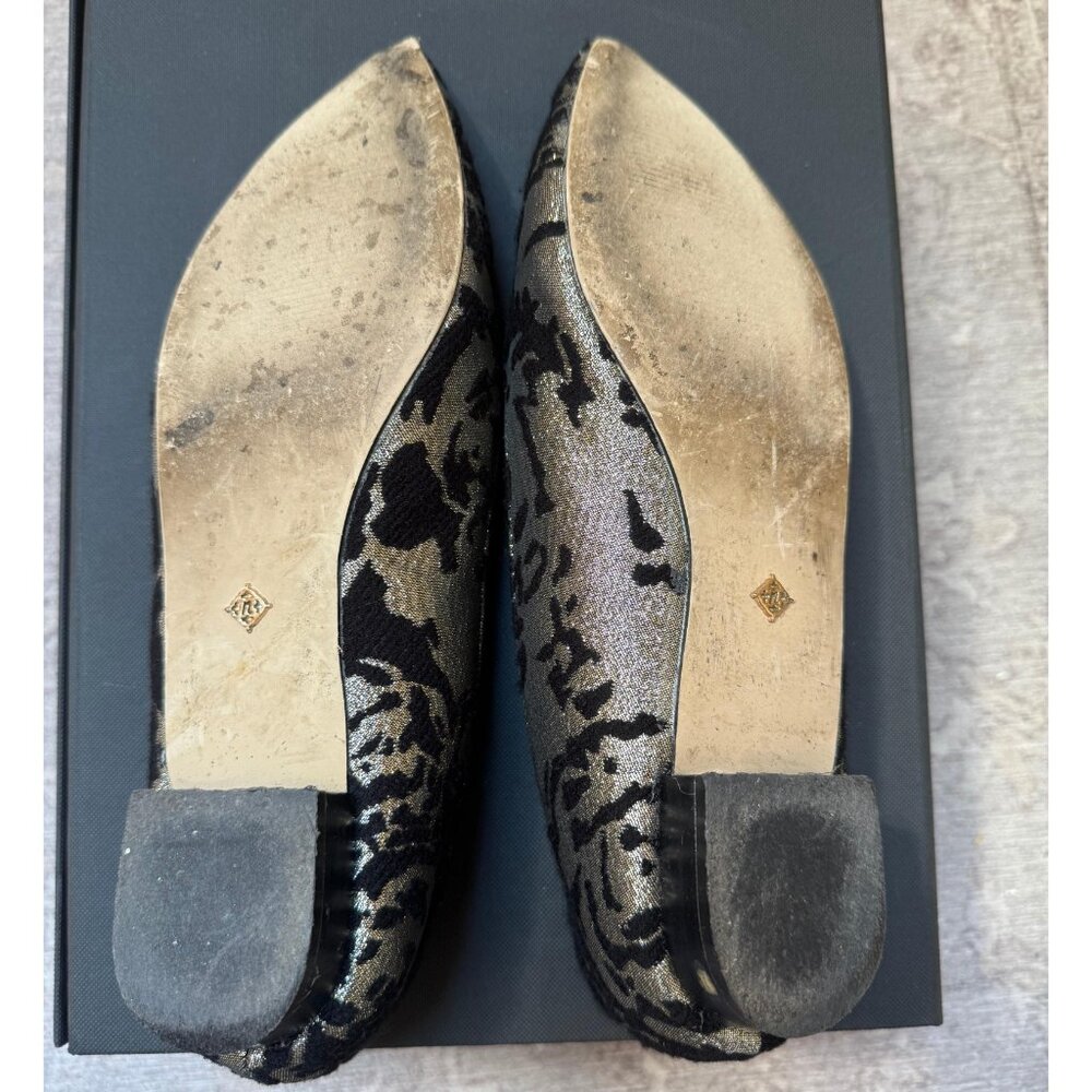 Nanette Lepore Black & Gold Brocade Loafer Pumps – Elegant & Versatile - Picture 10 of 11